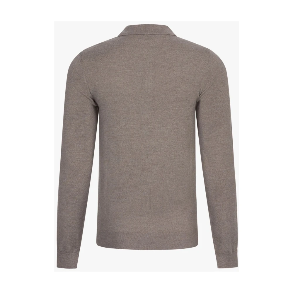Cavallaro Merino Polo LS in Zand Brown Heren