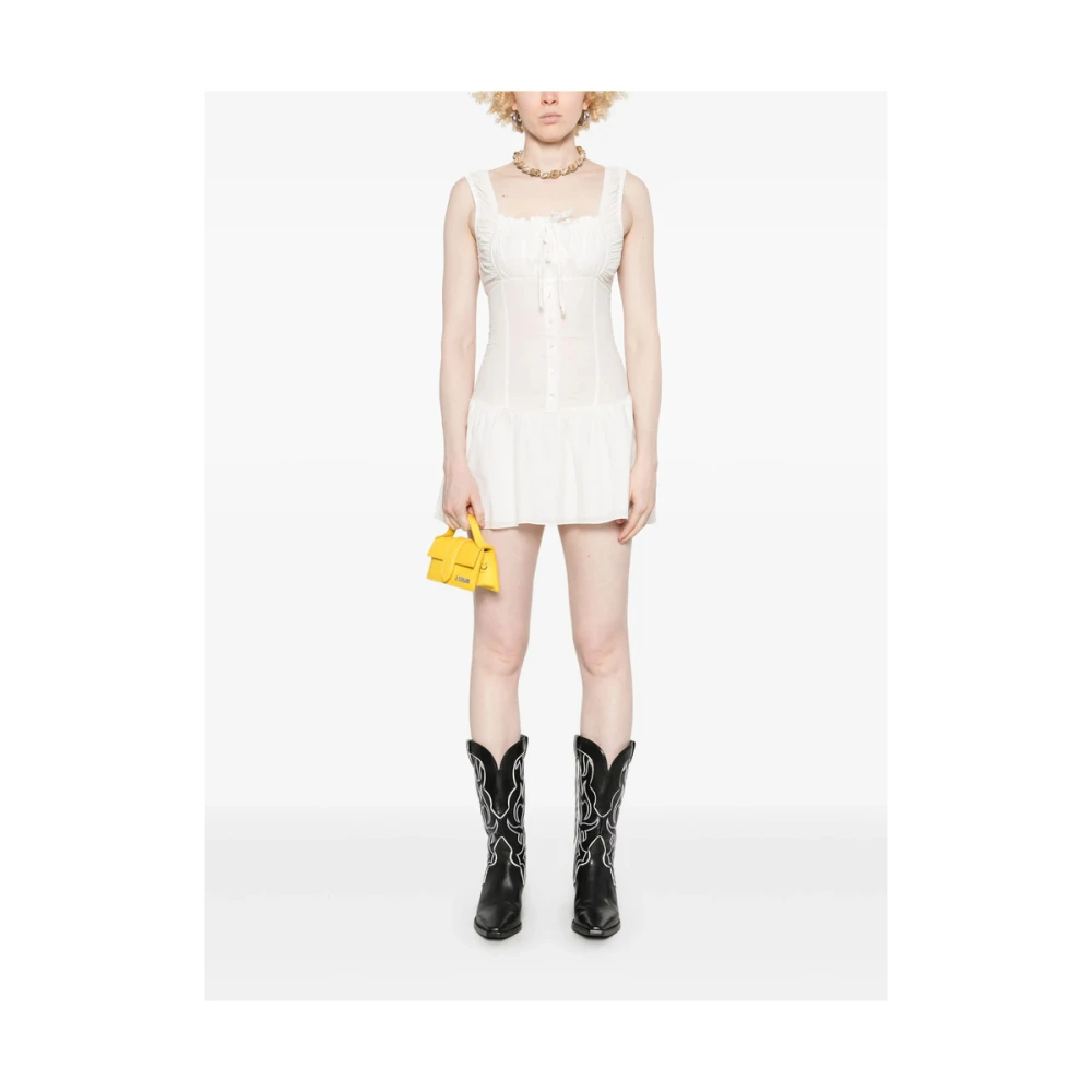 Frankies Bikinis Witte Mouwloze Jurk met Vierkante Hals White Dames
