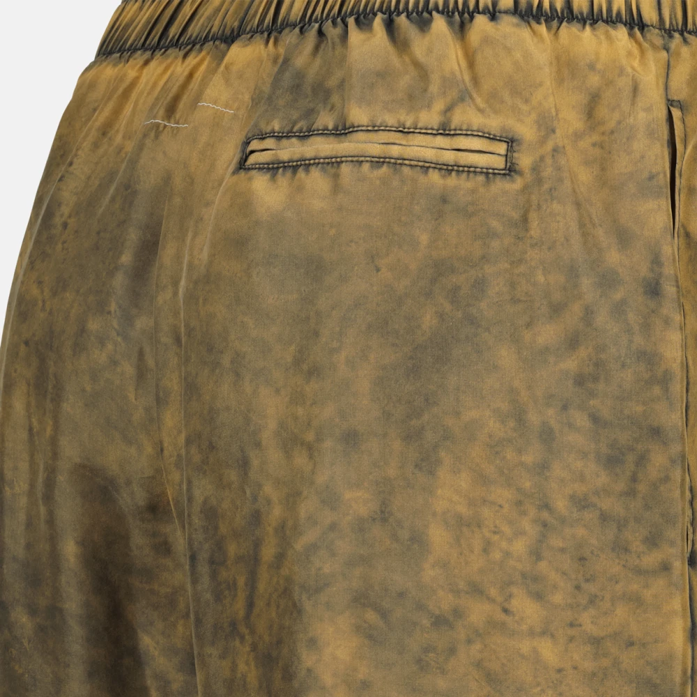 MM6 Maison Margiela Zijden Bruine Gewassen Shorts Lente-Zomer 2025 Brown Dames