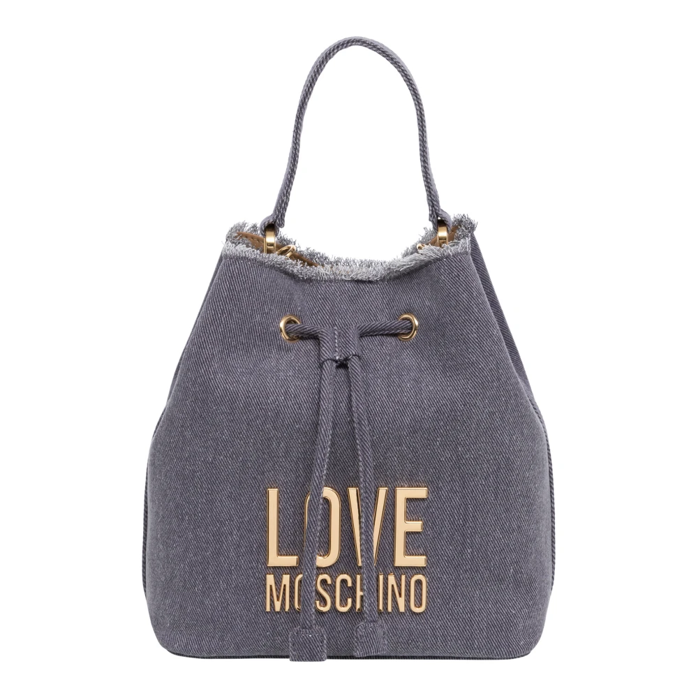 Love Moschino Logo Bucket Bag met Verstelbare Band Purple Dames