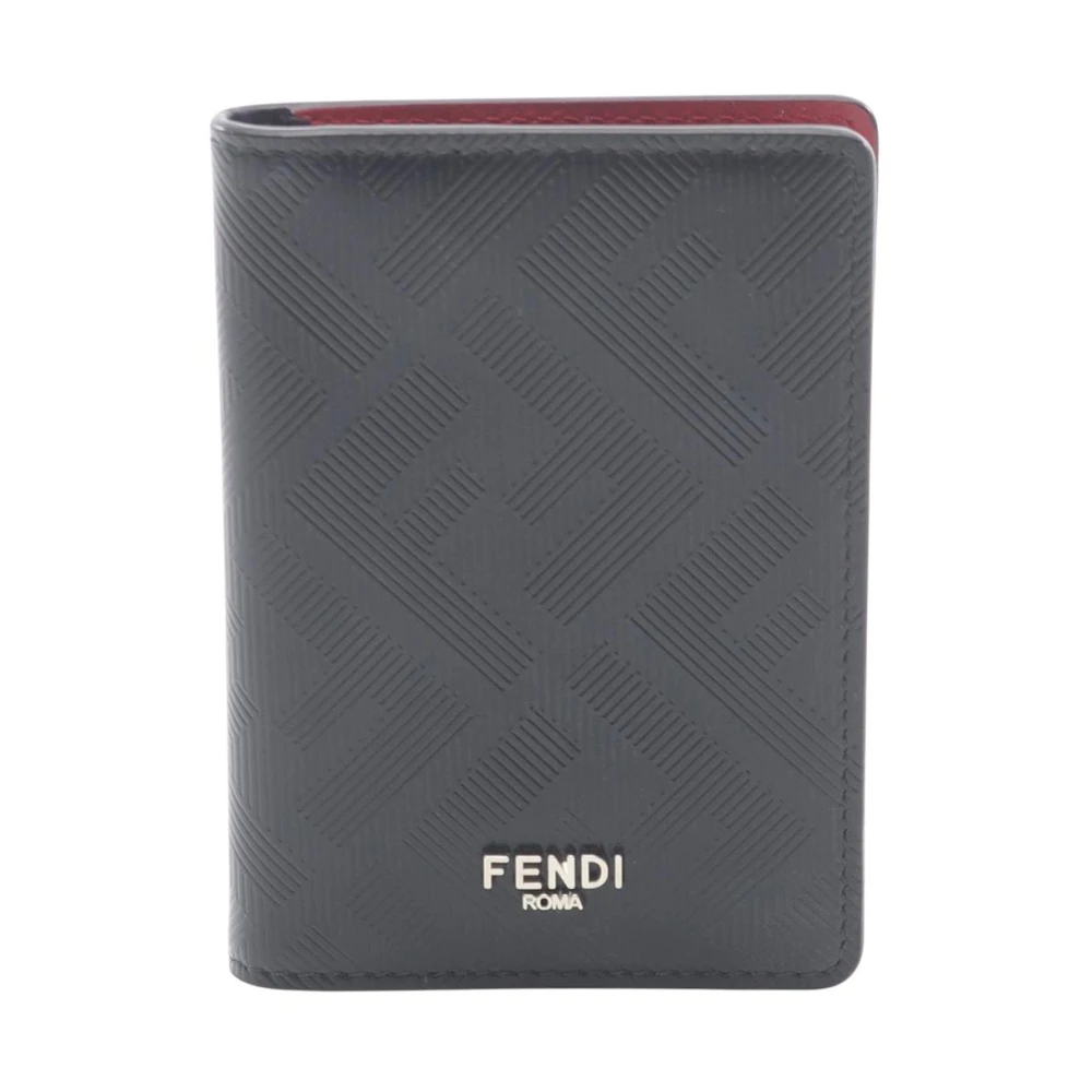 Fendi Vintage Women's Black Vintage Wallets, One Size, Pre-Owned Embossed Ff Logo Card Holder