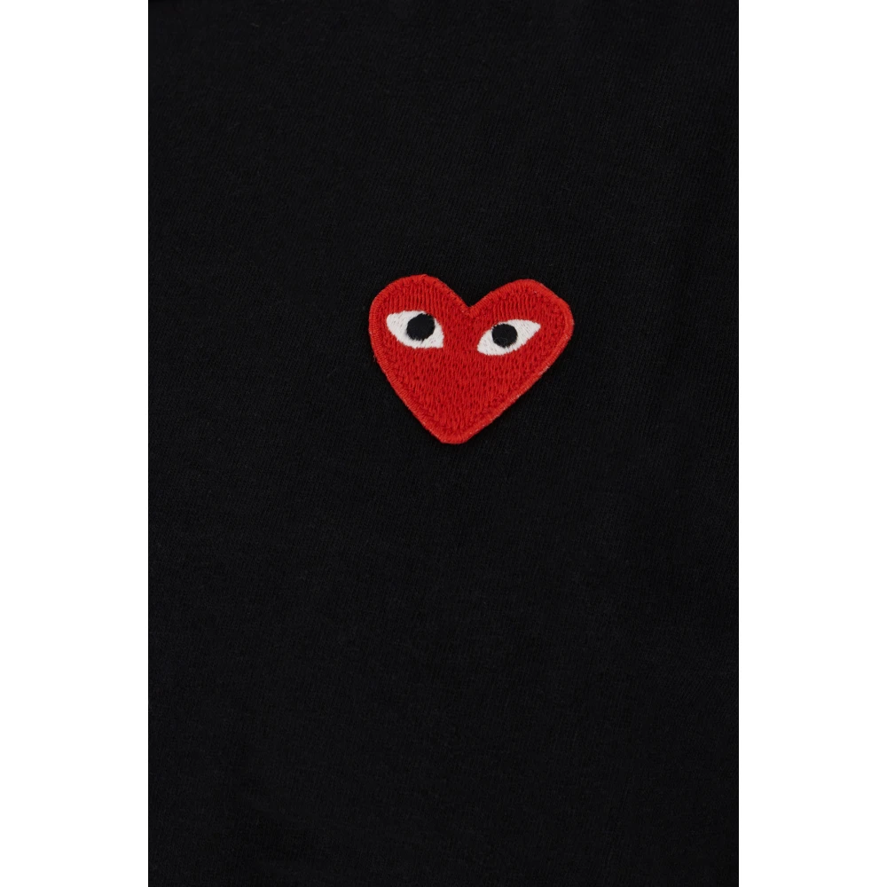 Comme des Garçons Play Casual Katoenen T-Shirt in Diverse Kleuren Black Heren