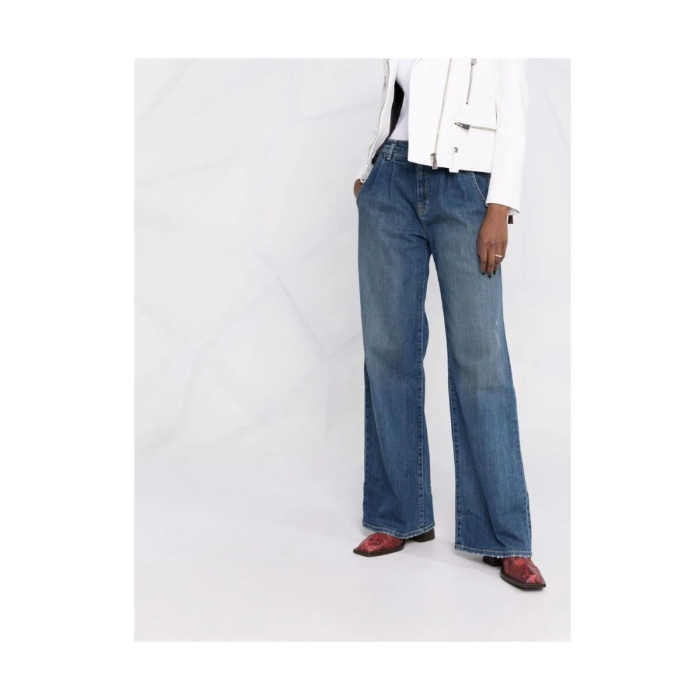 Nili Lotan Klassieke Blauwe Wide Leg Jeans Blue Dames