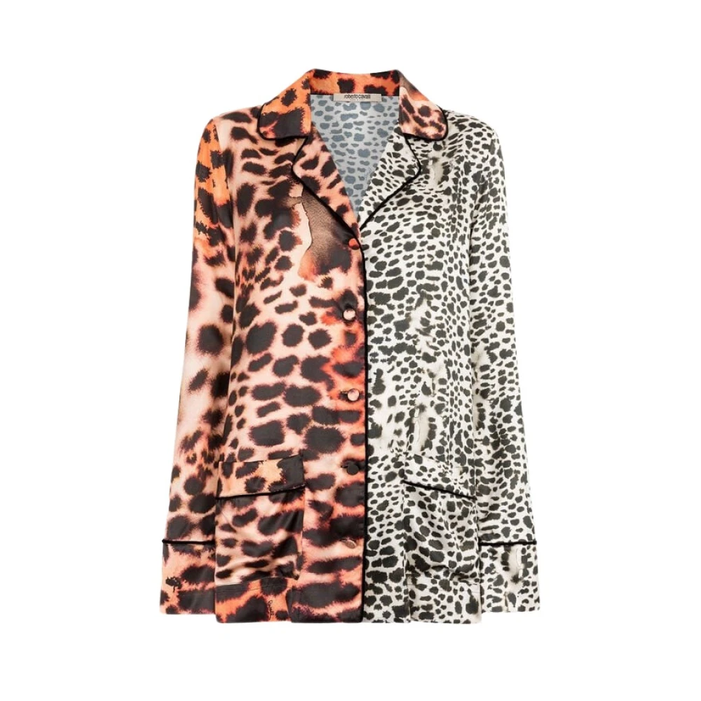 Roberto Cavalli Women's Multicolor Murena-Print Silk Shirt Jacket - Shirts - M - Blouses & Shirts