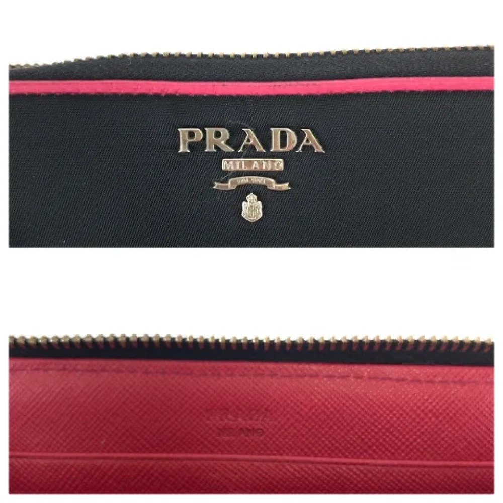Prada Vintage Pre-owned Canvas wallets Black Dames