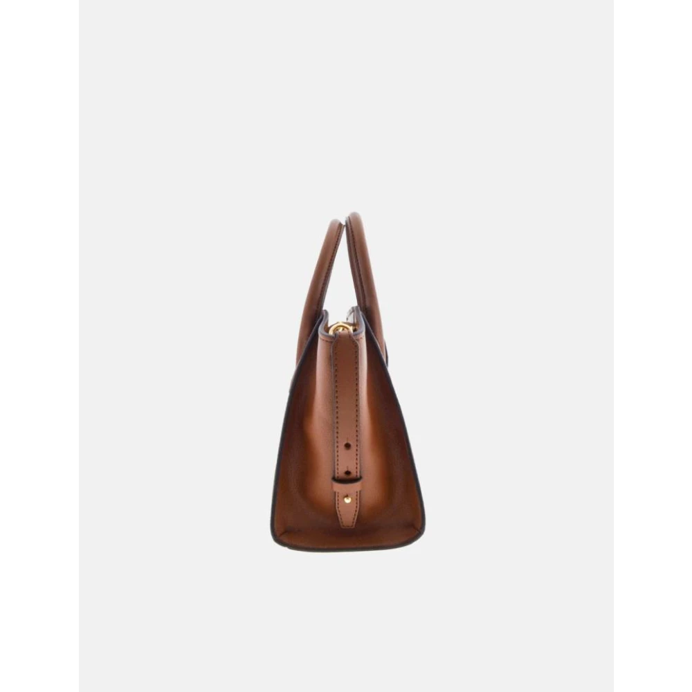 Michael Kors Avril Bruine Leren Schoudertas Multicolor Dames