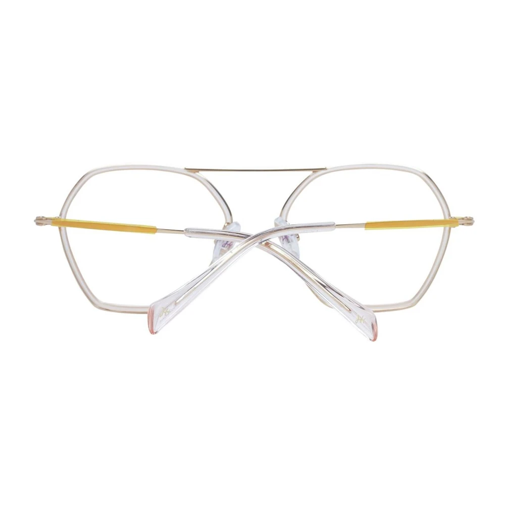 Ana Hickmann Gouden Vierkante Metalen Optische Frames Yellow Dames
