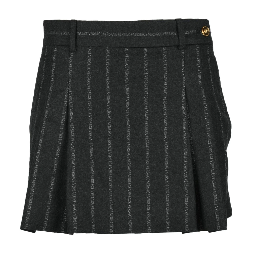 Versace Stijlvolle Wol-Katoen Rok Gray Dames