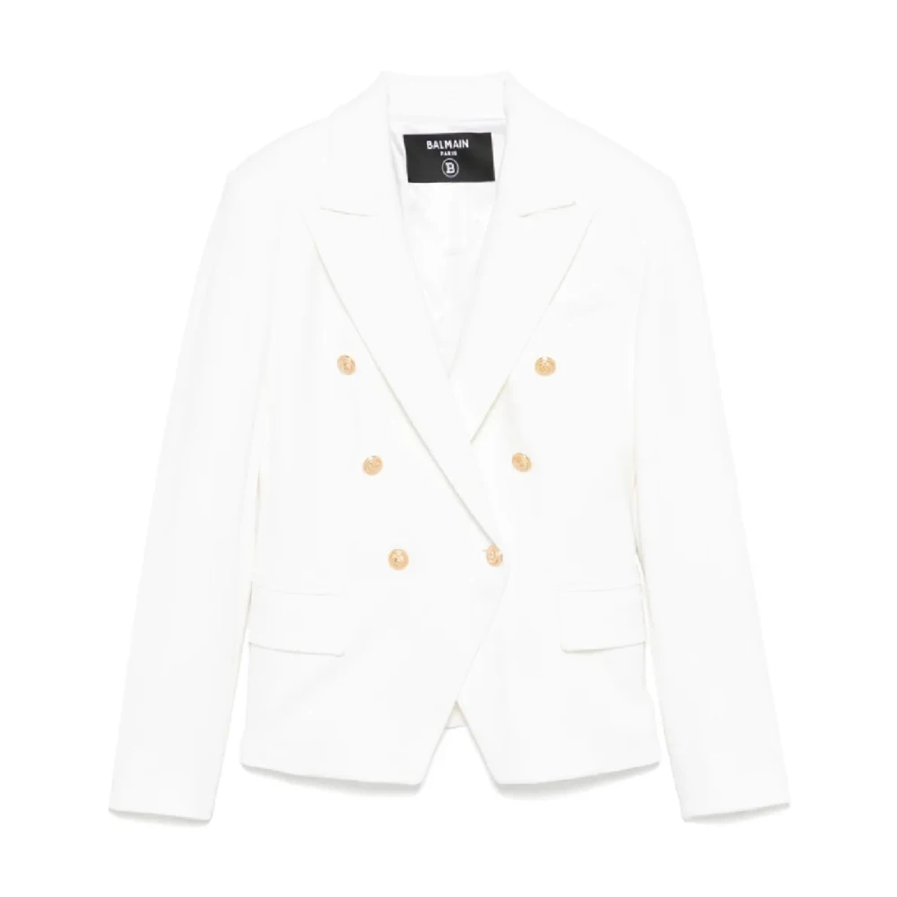 Balmain Girls White Stylish Knit Jacket For