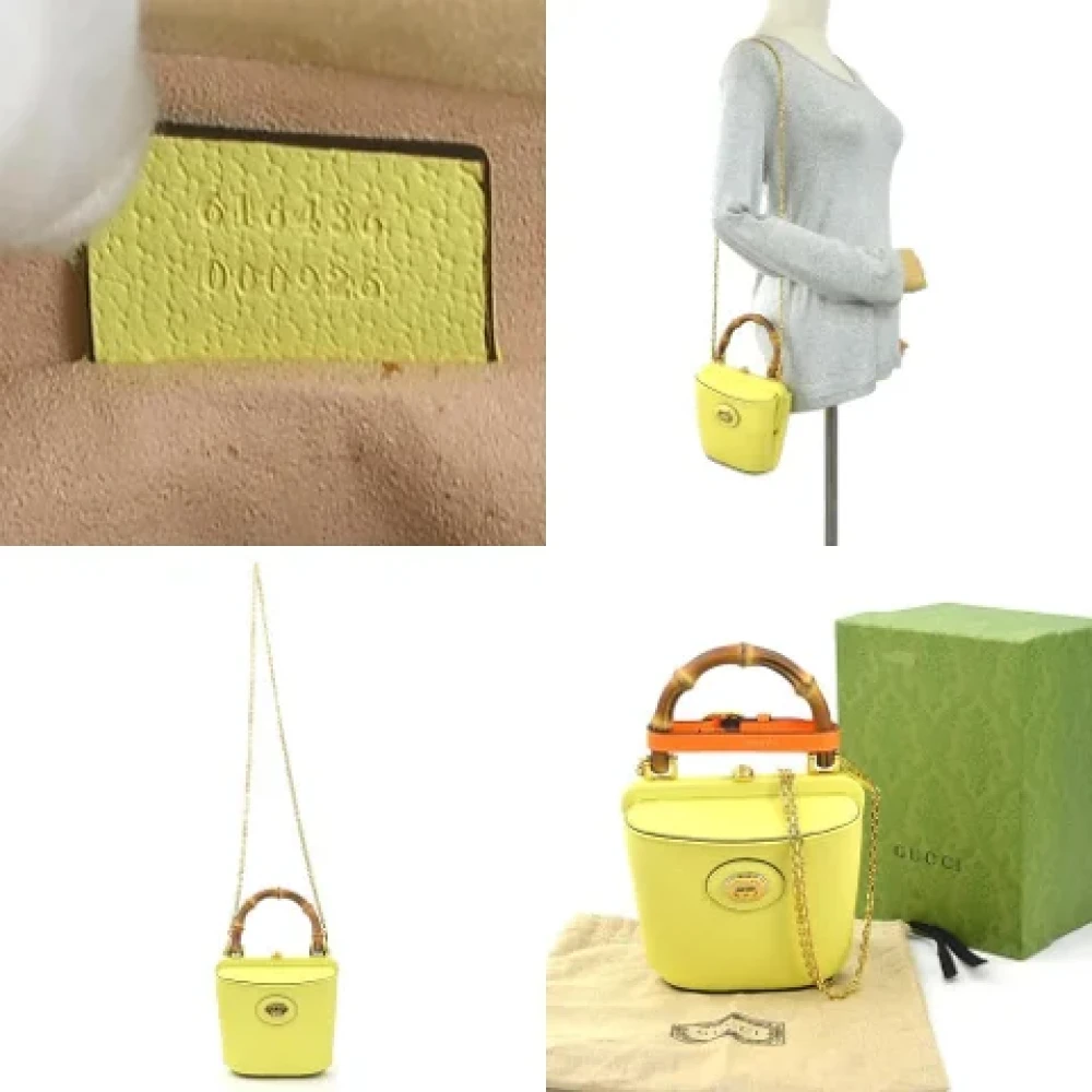 Gucci Vintage Pre-owned Leather gucci-bags Yellow Dames