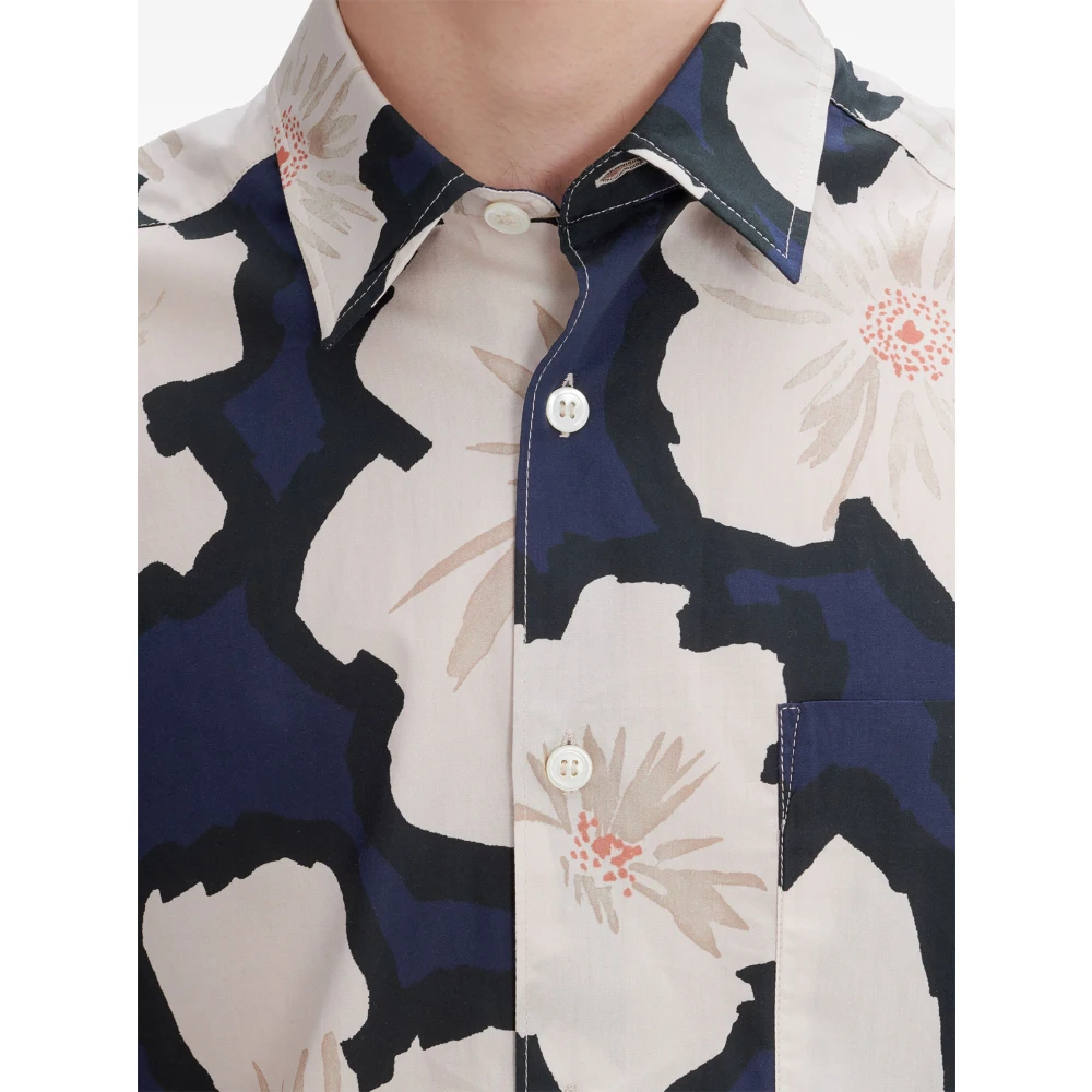 A.p.c. Blauw Overhemd met Bloemenprint 100% Katoen Multicolor Heren