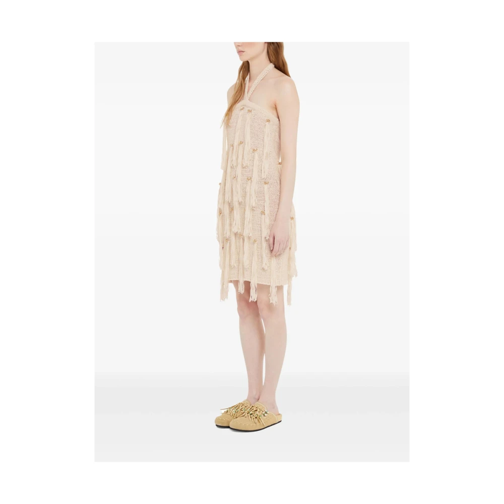 Alanui Beige Fringe Halternek Jurk Beige Dames