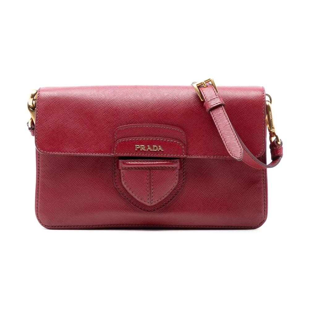 Prada Vintage Women's Red Pre-Owned Flap Bag