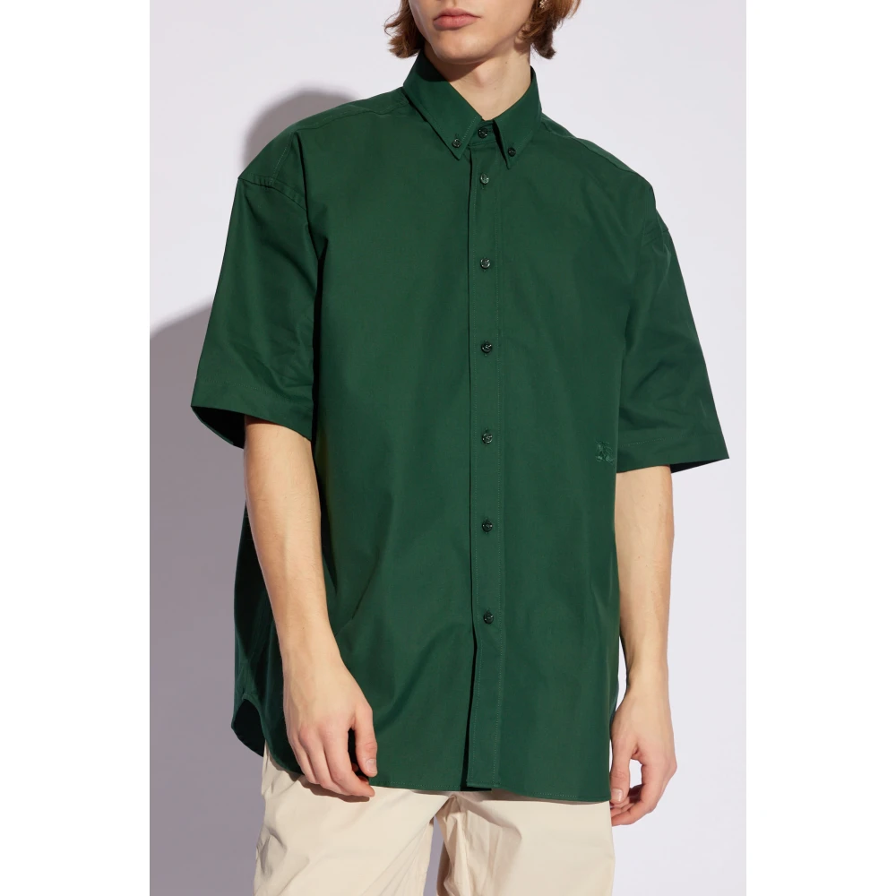 Burberry Geborduurd overhemd Green Heren