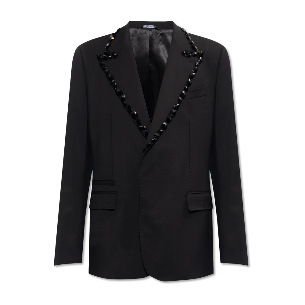 Dolce & Gabbana Blazer met strass-steentjes Black Heren