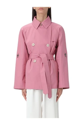 Svart Trenchcoat Elegant Stil