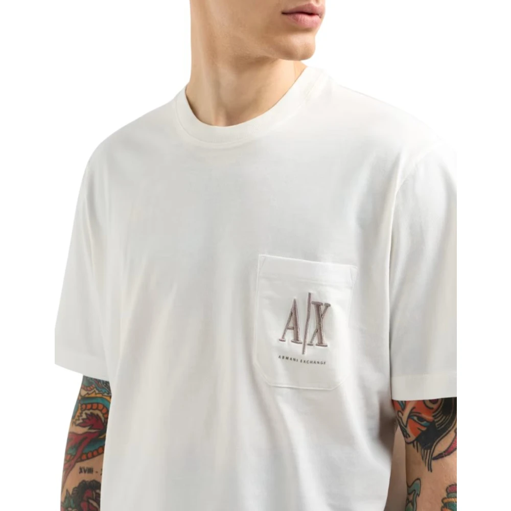 Armani Exchange Klassiek T-shirt met korte mouwen White Heren