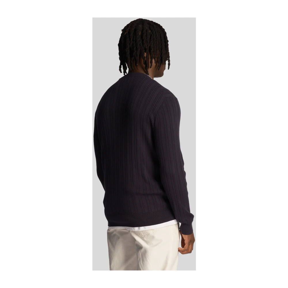 Lyle & Scott Club Emblem Crew Neck Jumper Blue Heren