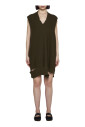 khaki-virgin-wool-blend-knit-mini-dress