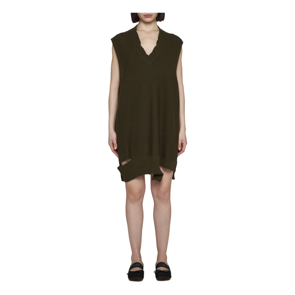 MM6 Maison Margiela Geknoopte Minidress Green Dames