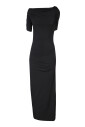 robe-midi-noire-a-encolure-asymetrique