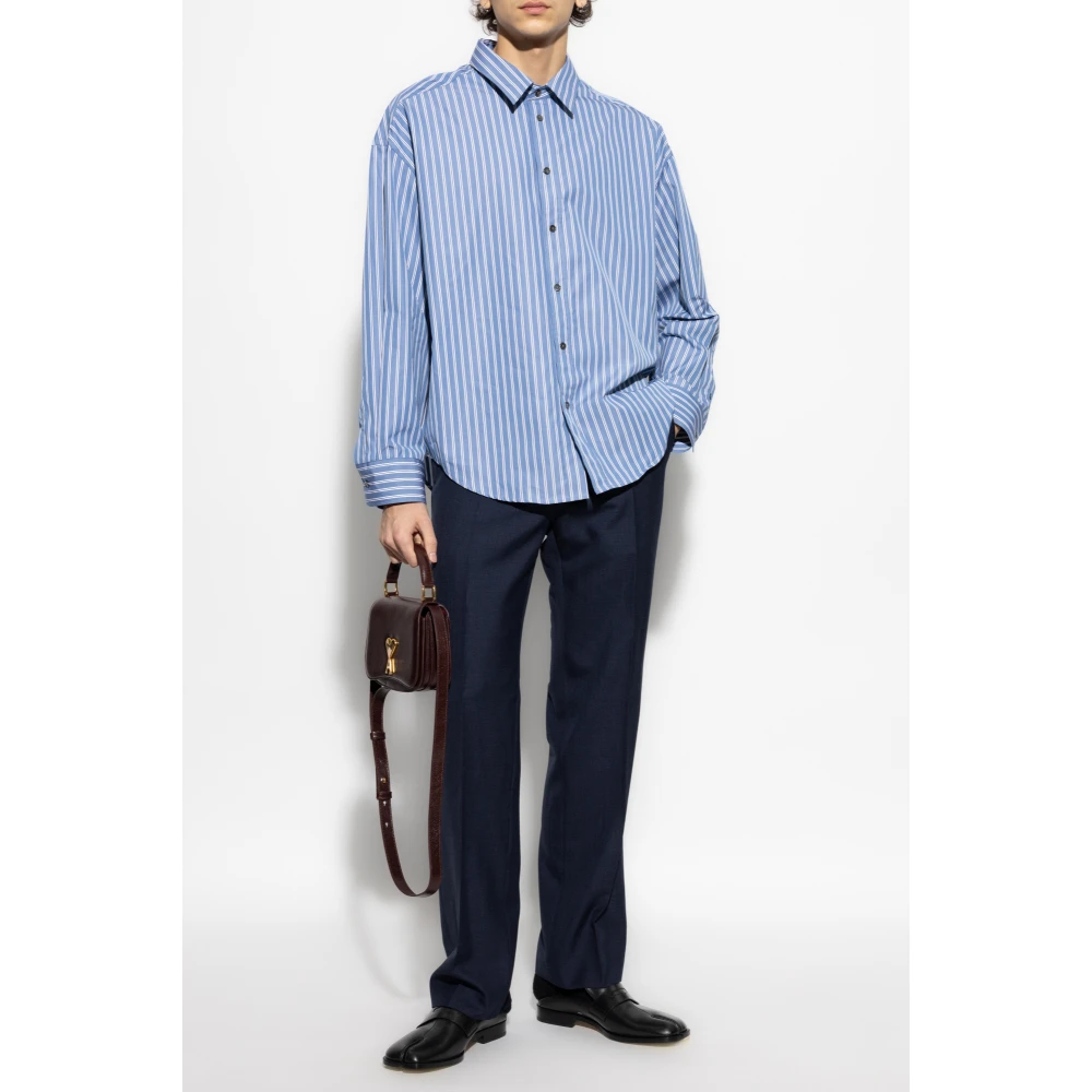 Ami Paris Overhemd met gestreepte print Blue Heren
