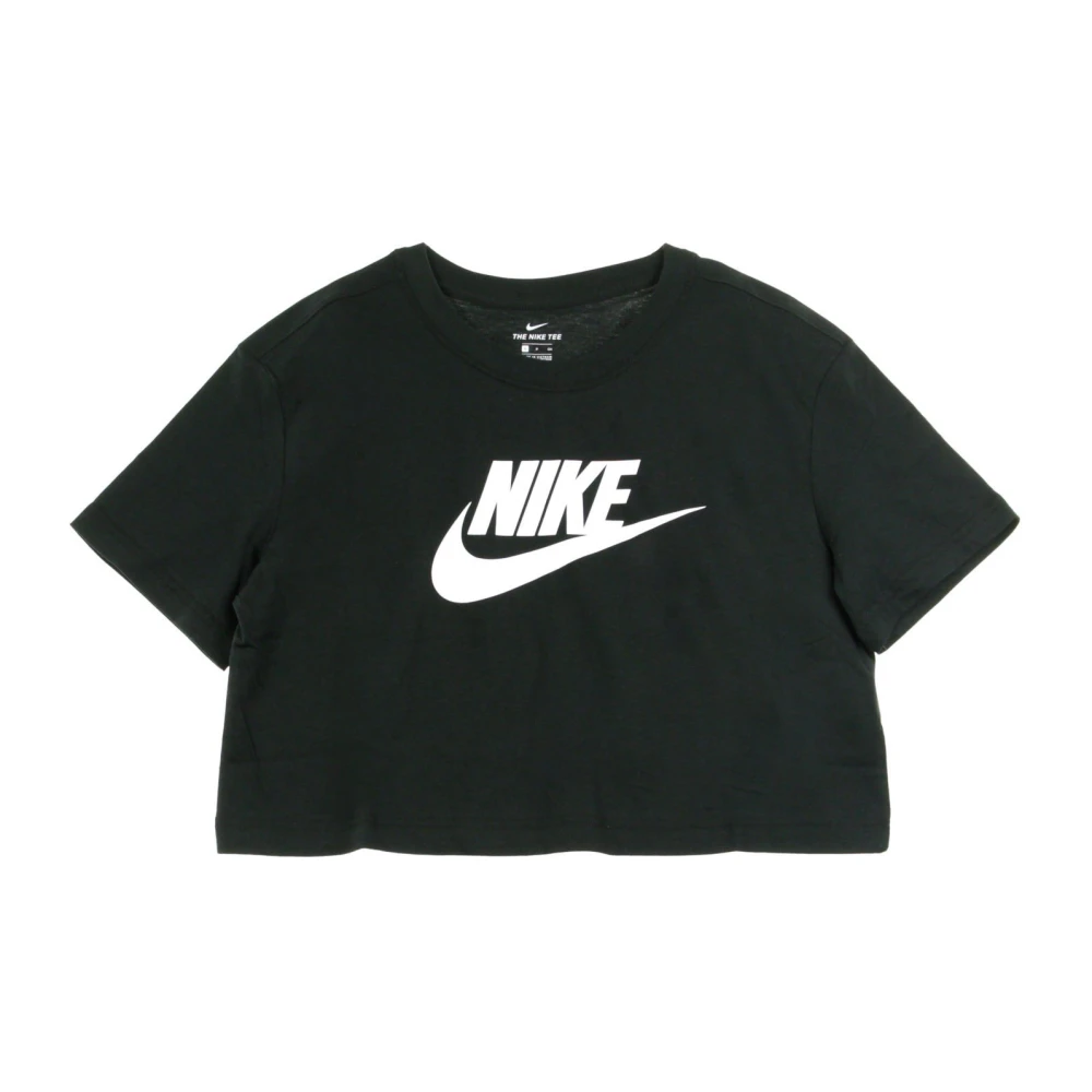 Nike Icoon Crop T-shirt Zwart Wit Black Dames