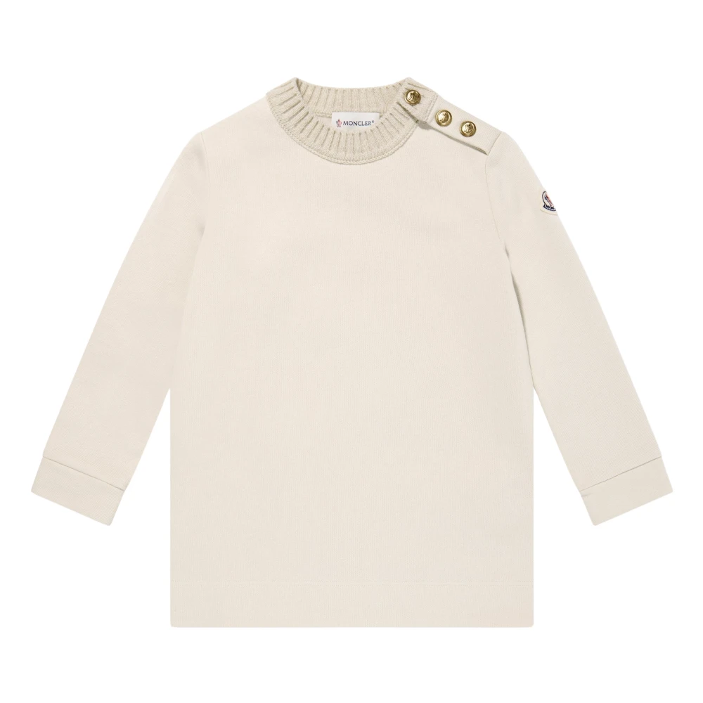 Moncler Girls Beige Luxury Ivory Jumper Dress - Kids Knitwear - 4 Y - Kids