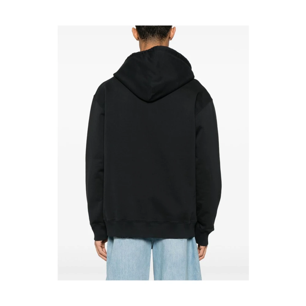 MM6 Maison Margiela Zwarte hoodie met trekkoord Black Heren