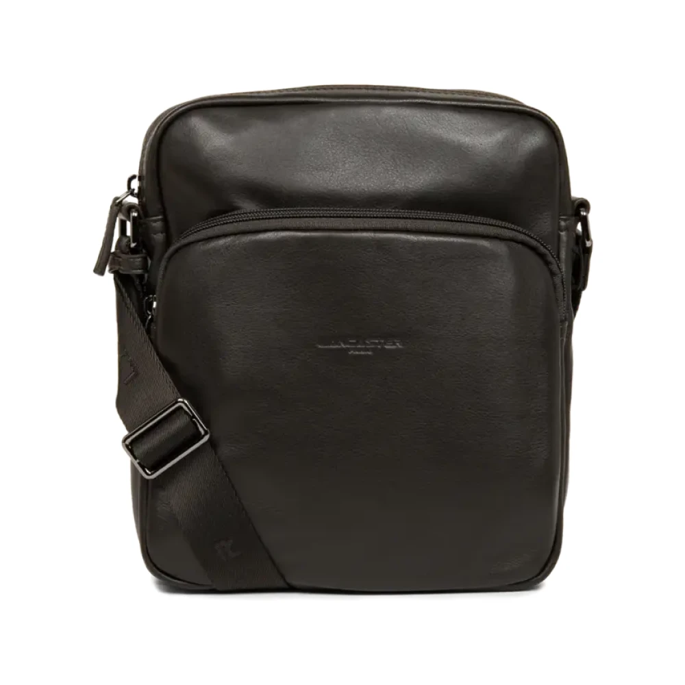 Lancaster Brown Vintage Leather Shoulder Bag - Male - Cross Body Messenger - One Size - Bags