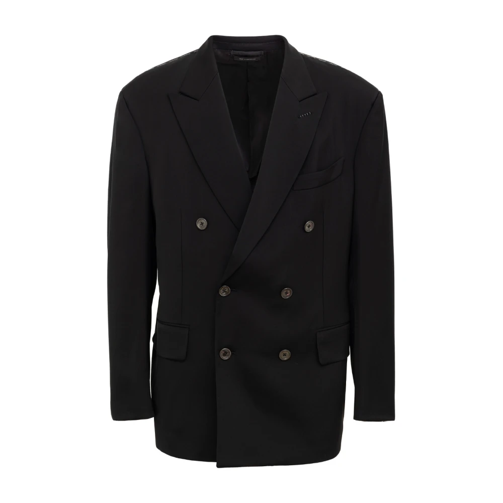 Tom Ford Men's Black Blazers, L, Double-Breasted Jacket
