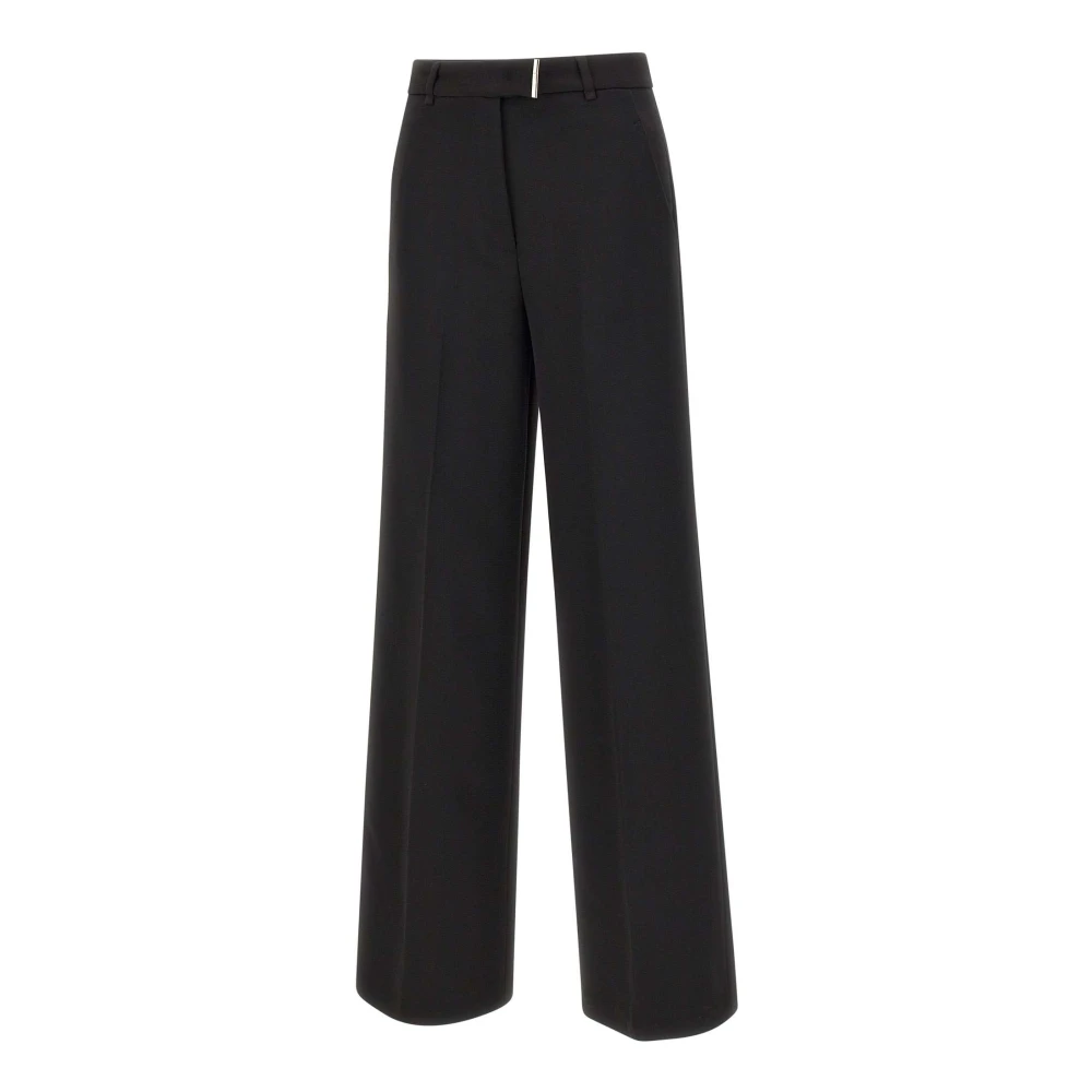 Liu Jo Zwarte Palazzo Stretch Crepe Broek Black Dames
