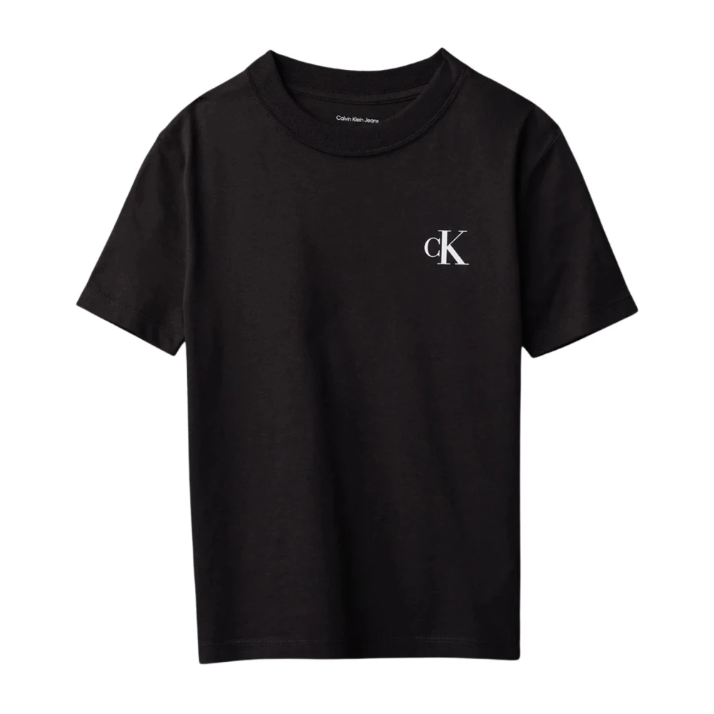 Calvin Klein Jeans Boys Black Chest Mono Logo Ss T-Shirt