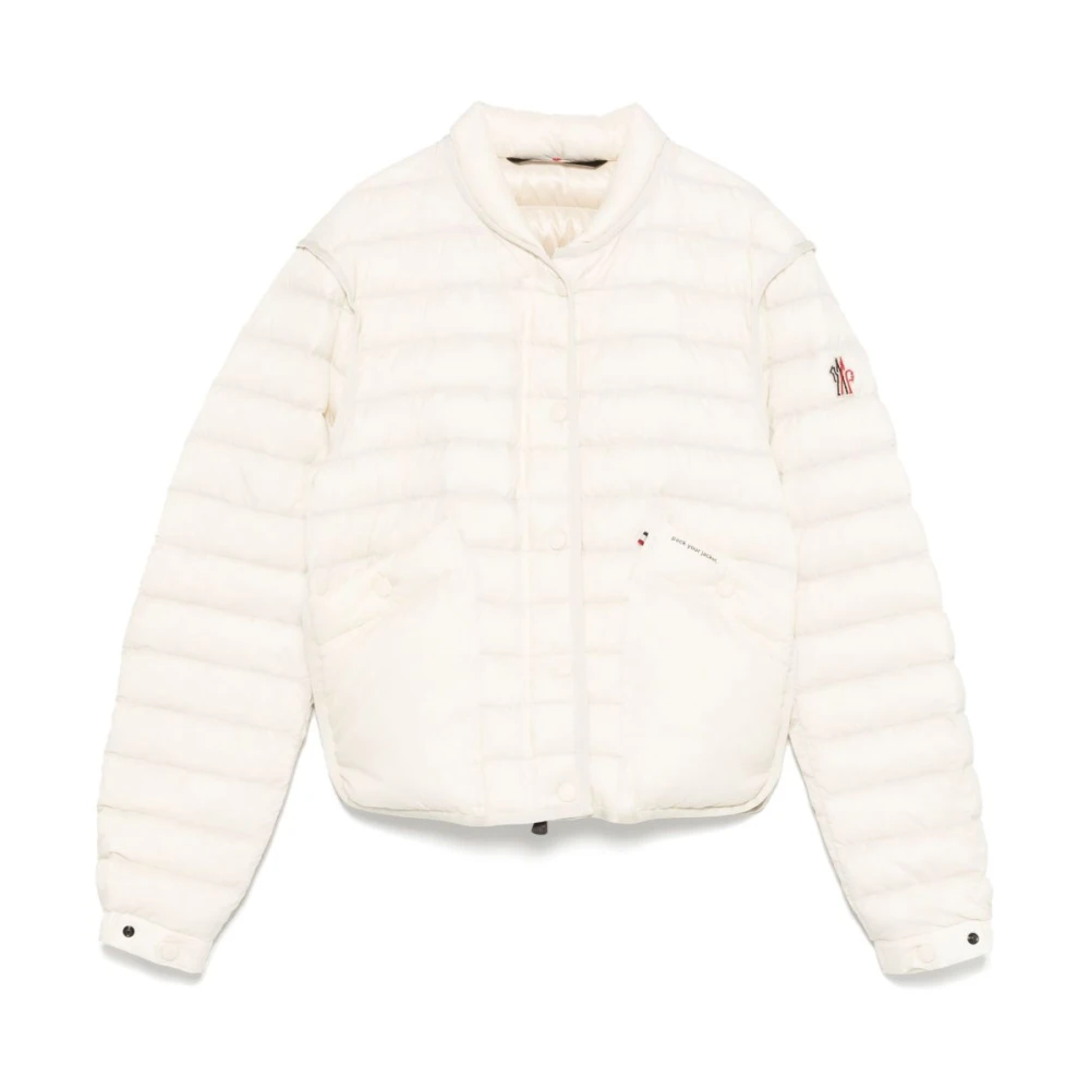 Moncler Vit Nylon Bomberjacka White, Dam