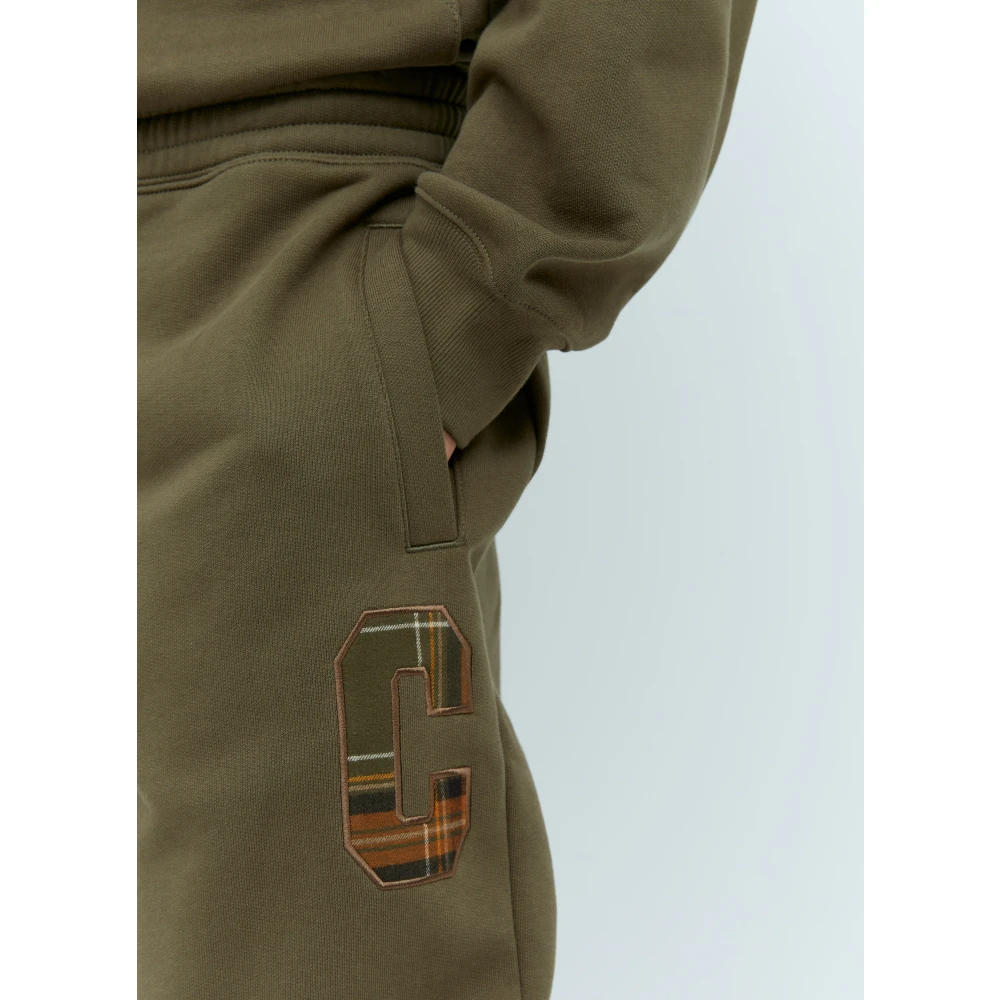 Carhartt WIP Geruite Motief Katoenen Fleece Trainingsbroek Green Heren
