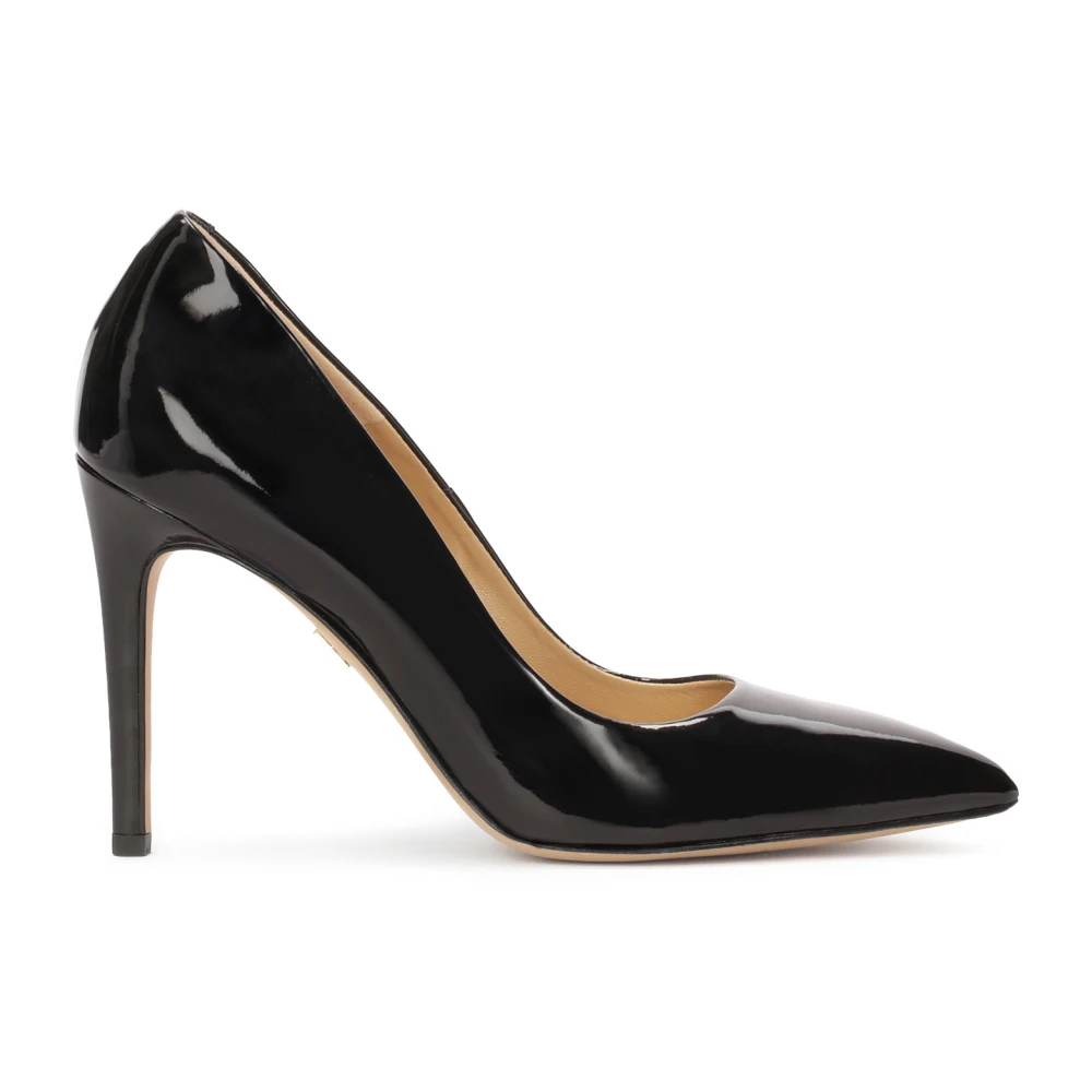 Kazar Svarta Stiletto Pumps med Spetsiga Tår Black, Dam