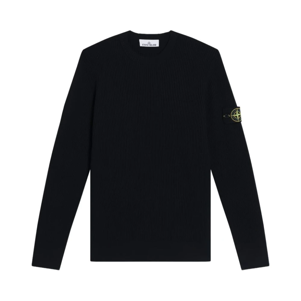 Stone Island , Round-Neck Knitwear, Male, Blue, M, Jumpers