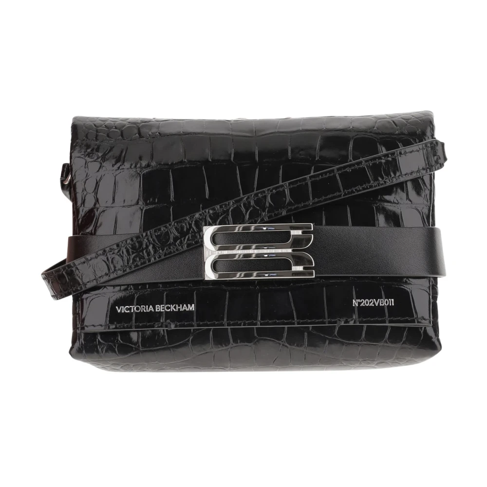 Victoria Beckham Krokodillenprint Leren Schoudertas Black Dames