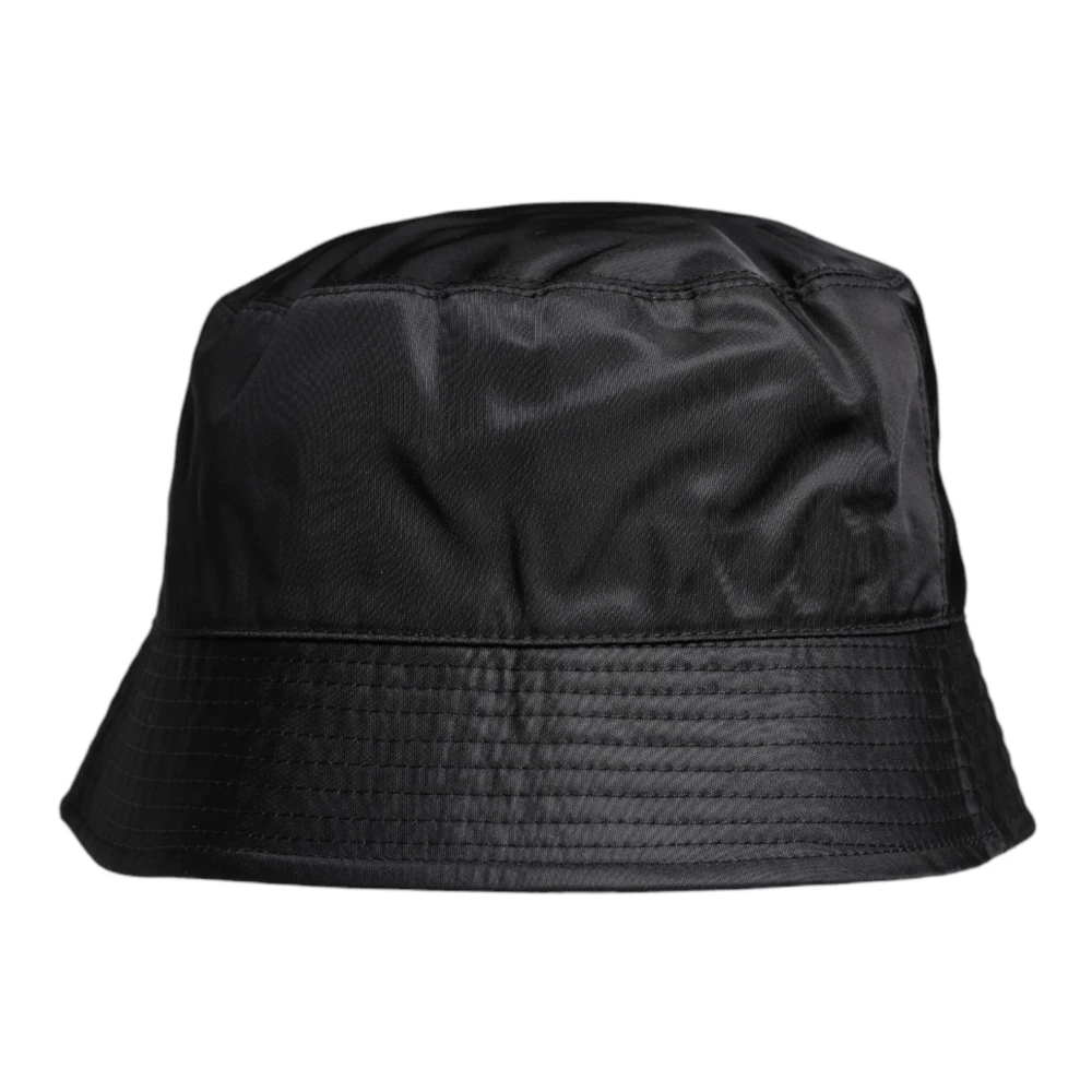 Dolce & Gabbana Men's Black Wide Brim Cotton Bucket Hat