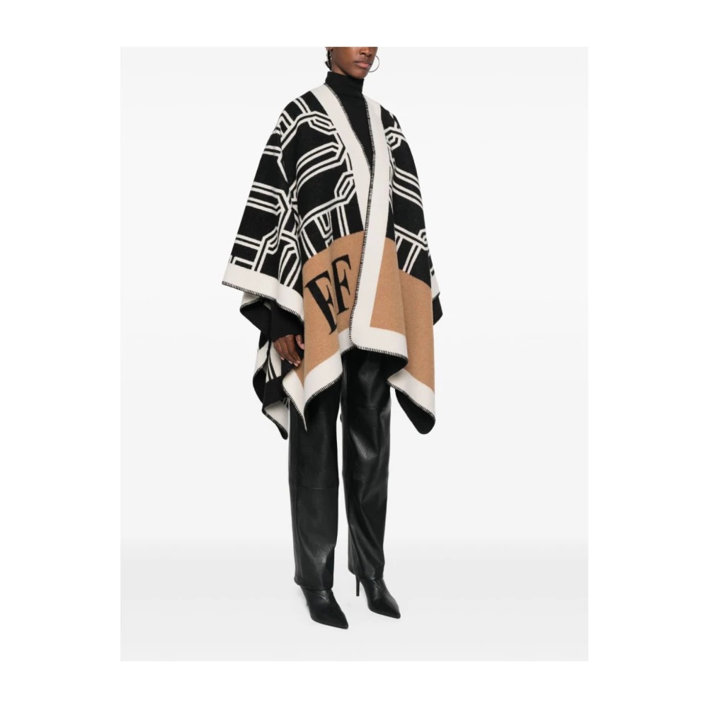 Elisabetta Franchi Geometrisch Patroon Gebreide Jas Zwart Multicolor Dames