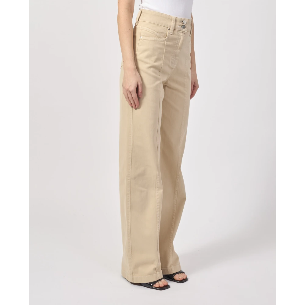 Hugo Boss Beige Casual Broek met Dubbele Knoop Beige Dames