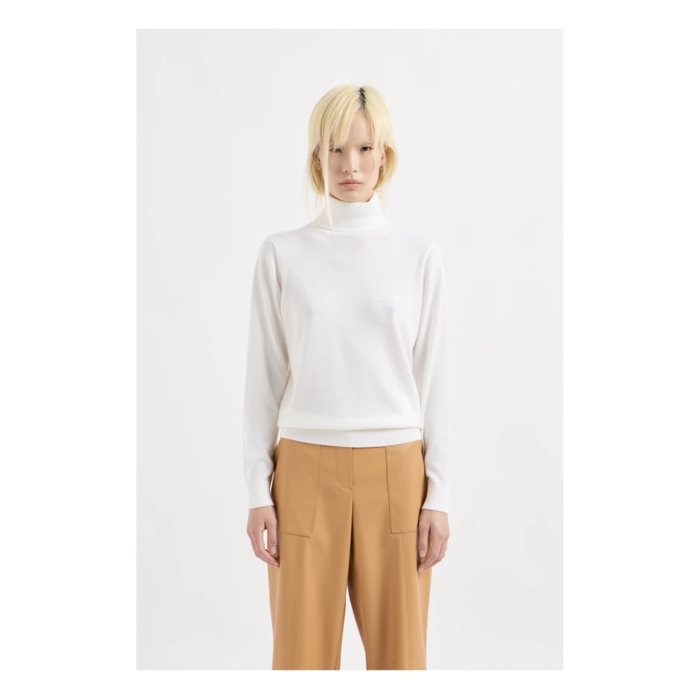 Armani Exchange Witte Dolcevita-trui Zachte Wol White Dames