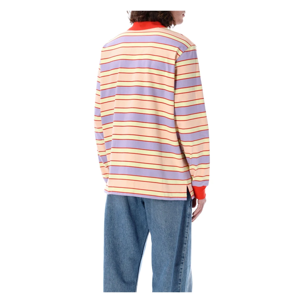 JW Anderson Gestreepte Polo Top Roze Multi Multicolor Heren