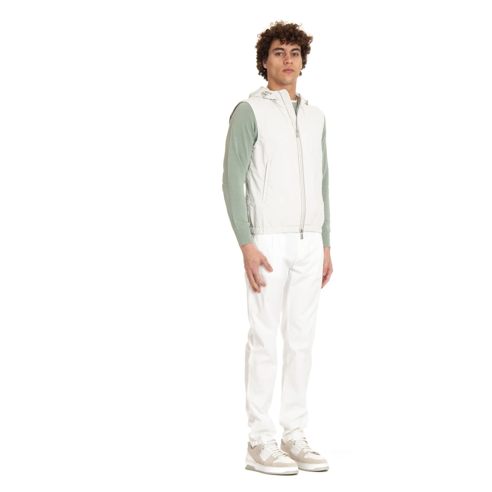 Eleventy Sand Gilet met Dubbele Rits White Heren