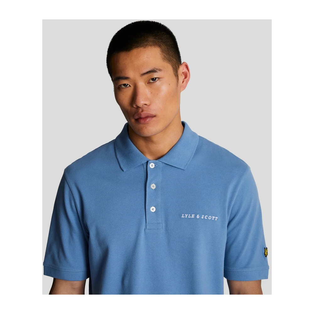 Lyle & Scott Polo- L&S Embroidered S S Blue Heren