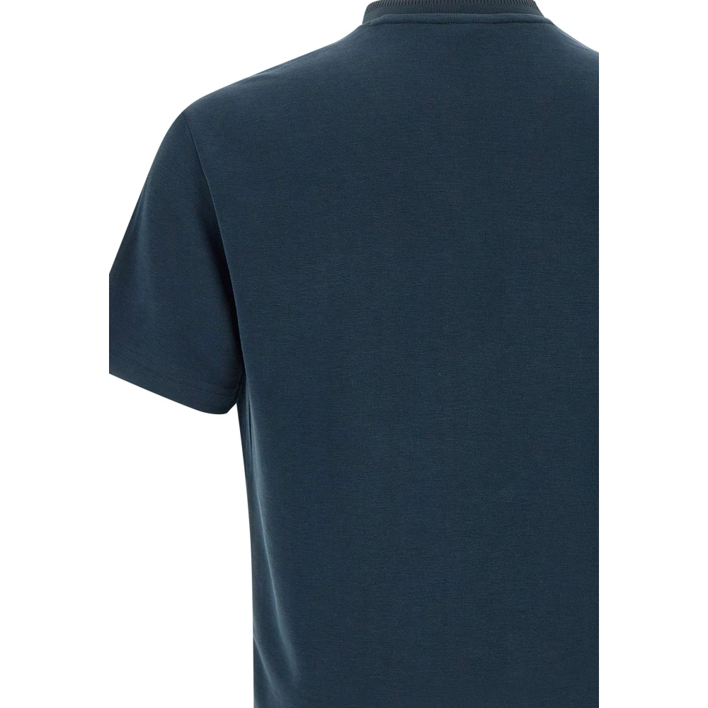 Emporio Armani EA7 Zachte Lyocell Blend Heren T-shirt Blauw Blue Heren
