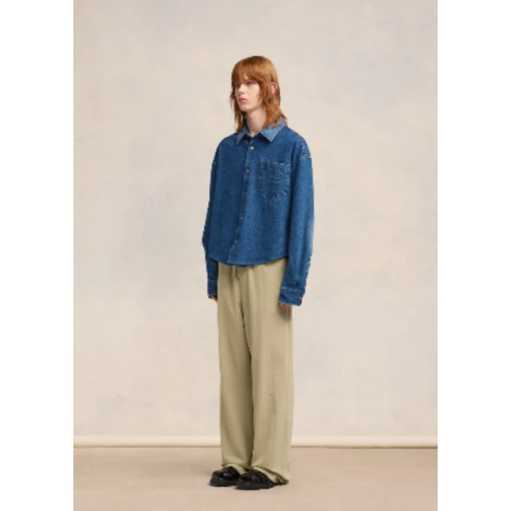 Ami Paris Luxe Jeans Overhemd Blue Dames