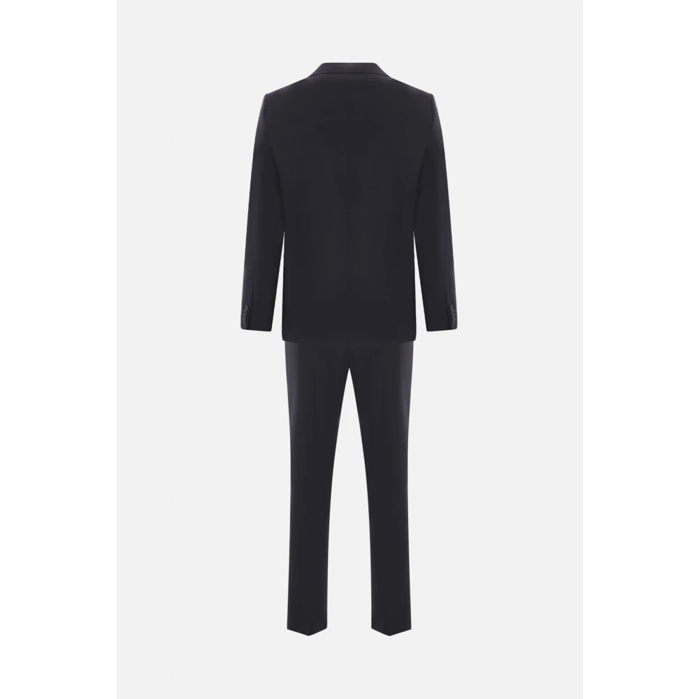 Caruso Blauw wol en mohair driedelig pak Blue Heren