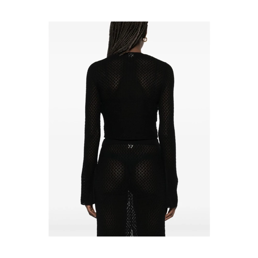 The Garment Zwarte V-hals trui met cut-out details Black Dames