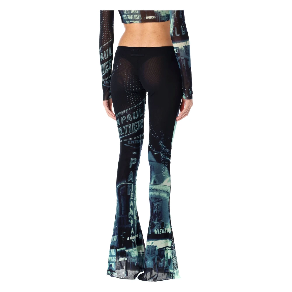 Jean Paul Gaultier Blauwe Tule Flare Broek Multicolor Dames